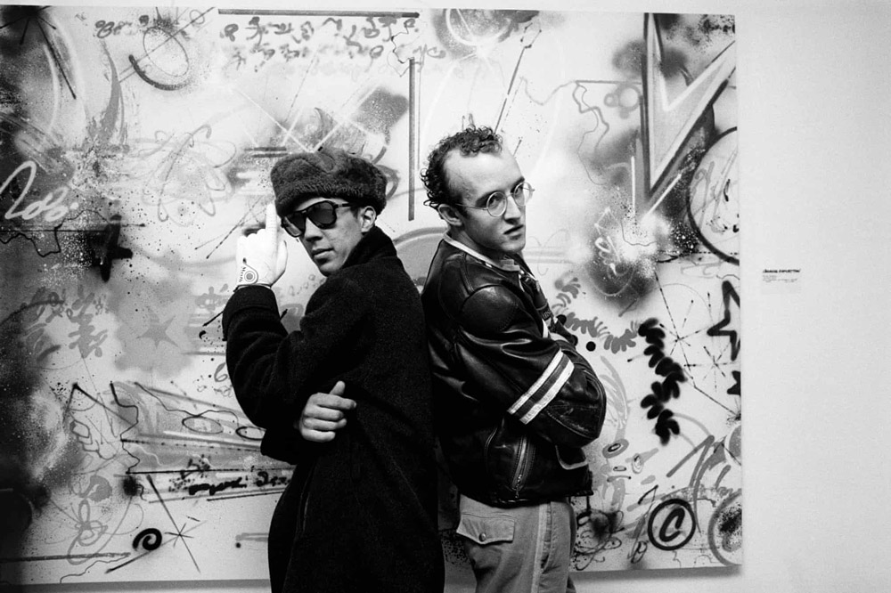 Futura on his opening night at Fun Gallery with Keith Haring, 1983. © Sophie Bramly