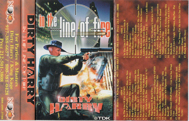 In The Line Of Fire, Cassette Mixtape Cover, Scanned from the Amon Focus Mixtape Collection