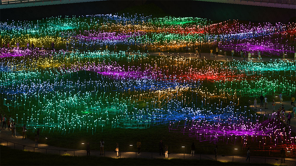 Conceptual Rendering of Field of Light at Freedom Plaza, Courtesy of The Soloviev Foundation