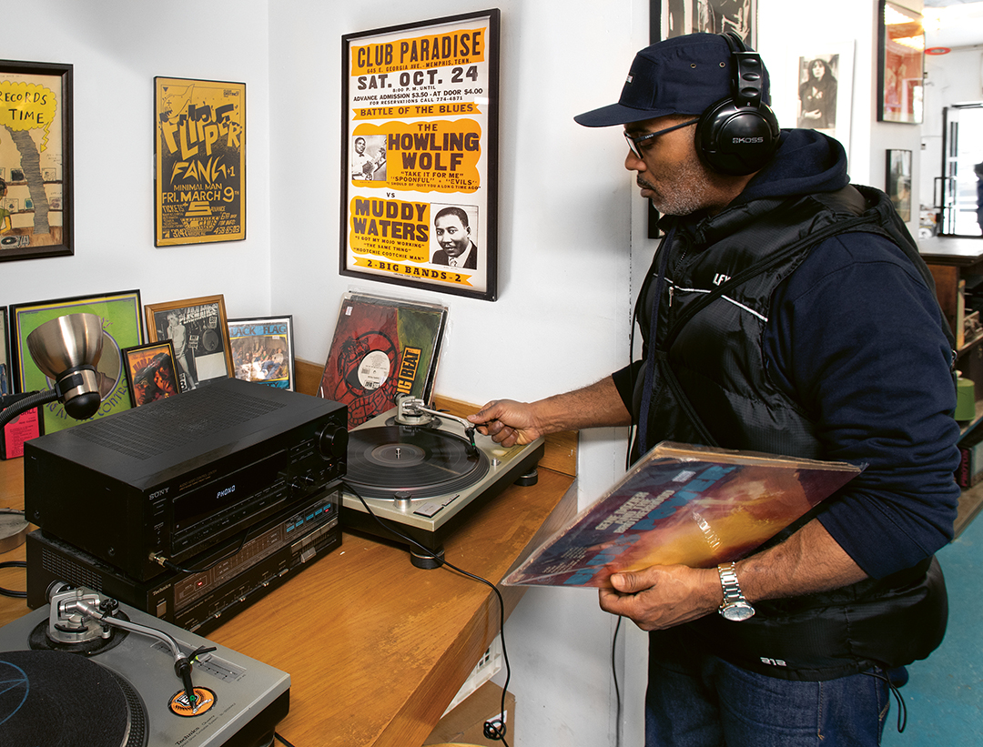 Rapper-Producer-DJ Large Professor at Academy Records, 415 East 12 Street, East Village, Manhattan