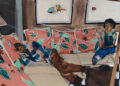 My Worst Fear is One Day That You Come Home from School and See Your Father Face While Hearing Bout' Tragedy On News, 2024 60 x 95 ″ Oil, oil stick on canvas