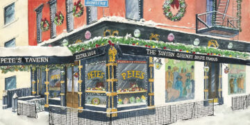 "Snowy Day at Pete's" by local artist B. Courtian